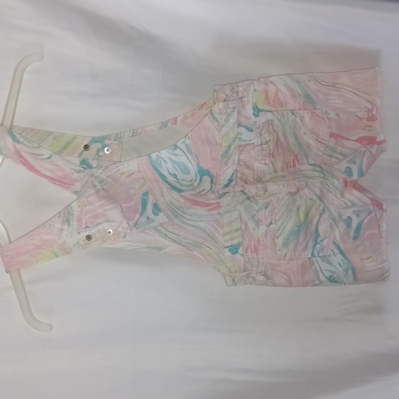 The childrens place rainbow Rose Pottery swirled overalls - Picture 4 of 6